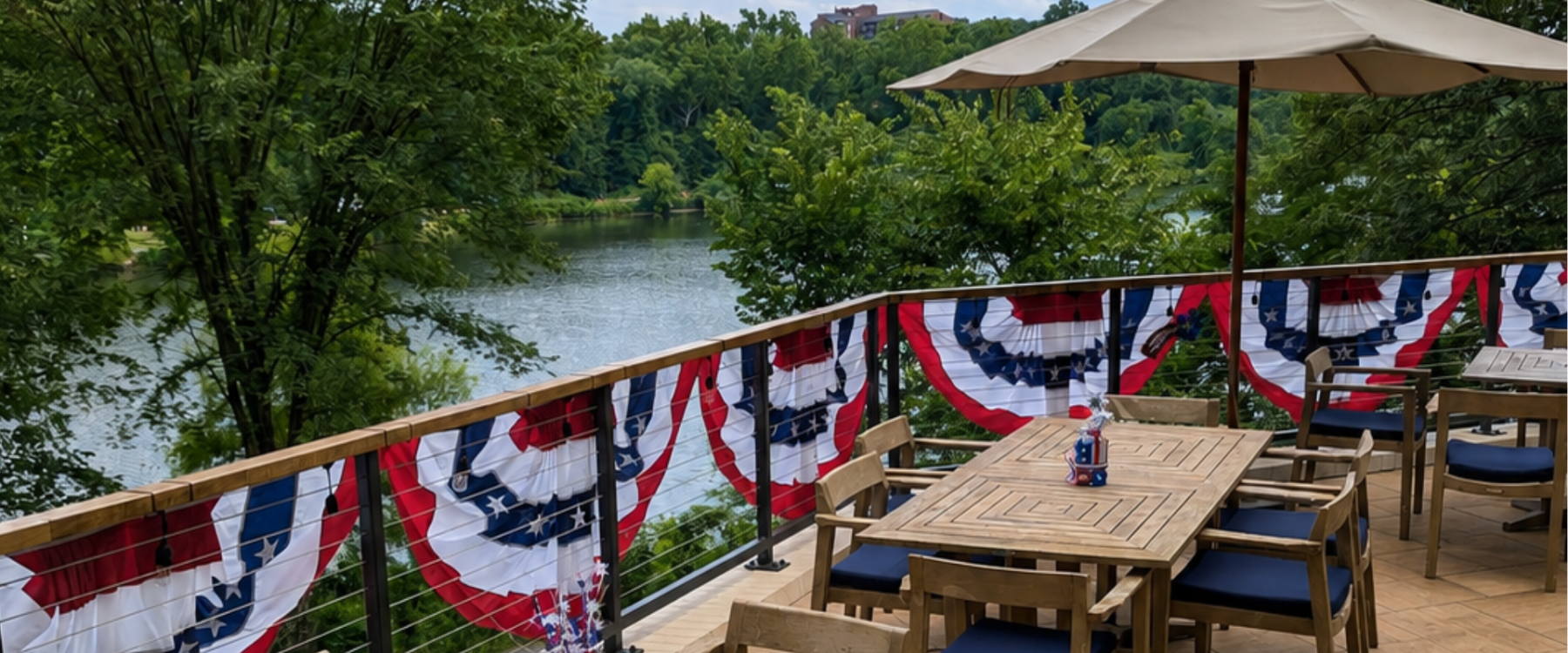 LAK patio with July 4th decorations